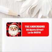 レッドヒョウ印刷レトロサンタクロース ラベル (インサイチュ)