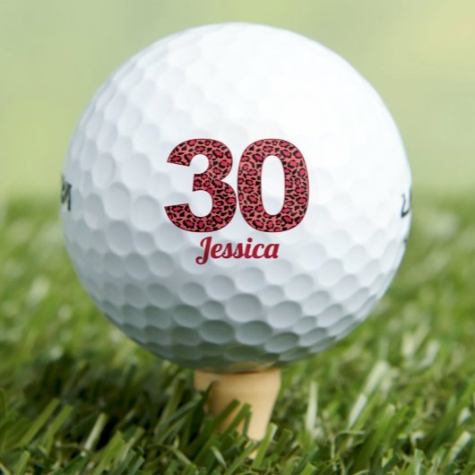 レッドヒョウ印刷30th誕生日ゴルファー30年 ゴルフボール