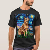 レッドヒーラースターリーナイトキャトルドッグアートカラフルby tシャツ (正面)