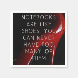 レッドヒール ノートブックは、靴のような紙のナプキンだ。 スタンダードカクテルナプキン