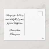 レッドビクトリアンサンタクロースこんにちはメリークリスマス シーズンポストカード (裏面)