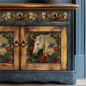 レッドビクトリアンフローラウィリアムモリススタイルユニコーン 薄葉紙