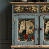 レッドビクトリアンフローラウィリアムモリススタイルユニコーン 薄葉紙