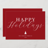 レッドビジネスロゴホリデーカード シーズンカード (正面/裏面)