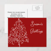 レッドビジネス季節のごあいさつのクリスマスツリー ポストカード (正面/裏面)