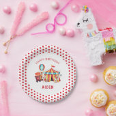 レッドビッグトップサーカスハッピーバースデー ペーパープレート (パーティー)