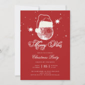 レッドビメリーベスディスコサンタレトロクリスマスパーティー 招待状 (正面)