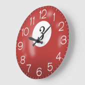 レッドビリヤード#3ボール ラージ壁時計 (傾斜)