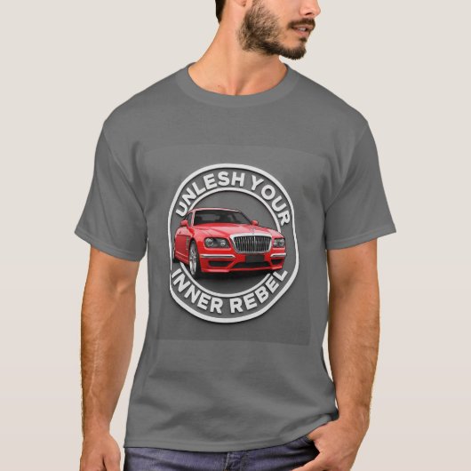 レッドビンテージカー Tシャツ (正面)