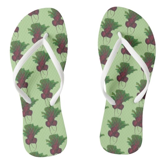 レッドビーツバンチ野菜ベジタリアン園芸食品 ビーチサンダル (ソール)