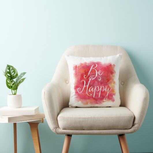 レッドビーハッピーウォーター感動的カラー引用文 クッション (椅子)