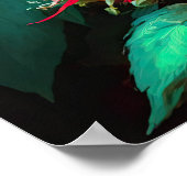 レッドビーバームフラワーアートプリントポスター ポスター (角)