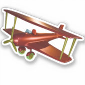 レッドビ飛行機ポップコーンアニメシール シール (正面)