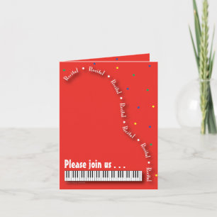 レッドピアノリサイタル招待状 招待状