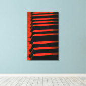 レッドピアノ鍵 キャンバスプリント (インサイチュ (ウッドフロア))