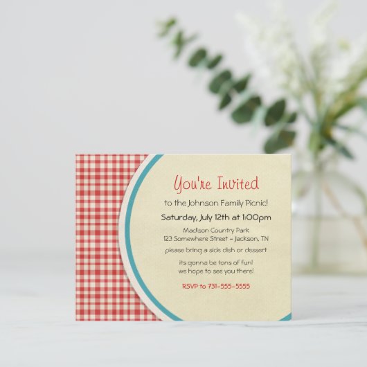 レッドピクニックプライドファミリーピクニック招待状 招待状 (スタンド正面)
