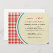 レッドピクニックプライドファミリーピクニック招待状 招待状 (正面/裏面)