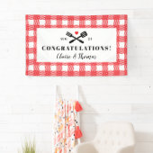 レッドピクニックプレイドクロスBBQへようこそ 横断幕 (インサイチュ)