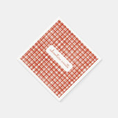 レッドピクニックプレイド秋男女兼用ベビーシャワー スタンダードカクテルナプキン (角)