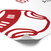 レッドピザチャオイタリアンベビーベビーシャワーウェルカム ポスター (角)