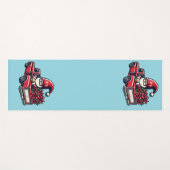 レッドピックアップトラック上のクリスマスポインセチア格言 ヨガマット (正面(横))