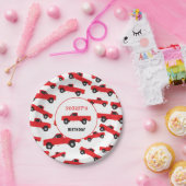 レッドピックアップトラック輸送トラック誕生日 ペーパープレート (パーティー)