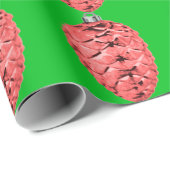 レッドピネコーングリーンラッピング紙 ラッピングペーパー (ロールコーナー)