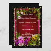 レッドピネコ食べンドリンクベメリークリスマス招待状 招待状 (正面/裏面)