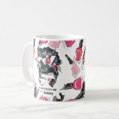 レッドピパーソナライズされたンク爪、 ネイルテックライフマグ コーヒーマグカップ (正面左)