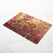 レッドピモダンンク抽象芸術スノーフレークフローラアート金ゴールド 箔シーズンカード (回転した状態)