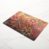 レッドピモダンンク抽象芸術スノーフレークフローラアート金ゴールド 箔シーズンカード (回転した状態)