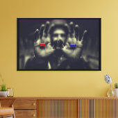 レッドピルブルーピルモーメントアウェイクンキャンバスウォールアート キャンバスプリント (インサイチュ (リビング))