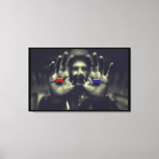 レッドピルブルーピルモーメントアウェイクンキャンバスウォールアート キャンバスプリント