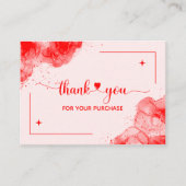 レッドピンクご注文の名刺をありがとう エンクロージャーカード (正面)