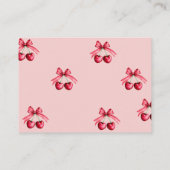 レッドピンクさくらんぼかわいいブライダルシャワーレシピ要求 エンクロージャーカード (裏面)