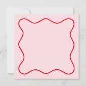 レッドピンクさくらんぼバレンタインブライダルシャワー サンキューカード (裏面)