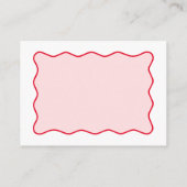 レッドピンクさくらんぼボウブライダルシャワーレシピ要求 エンクロージャーカード (裏面)