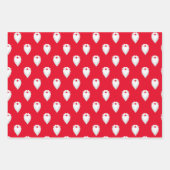 レッドピンクとバイオレットサンタクロースのクリスマス ラッピングペーパーシート (正面2)