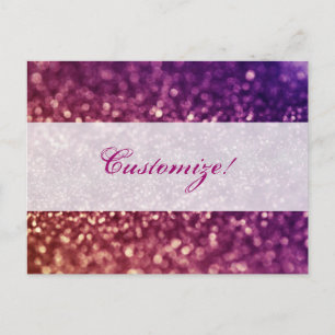 レッドピンクとパープルスパークルディーバグリッターデザイン ポストカード
