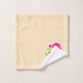 レッドピンクのローズフローラ バスタオルセット (ウォッシュタオル)