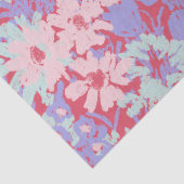 レッドピンクアクアバイオレット絵を描ガーデンフラワーズデザイン 薄葉紙 (詳細)