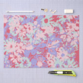 レッドピンクアクアバイオレット絵を描ガーデンフラワーズデザイン 薄葉紙 (クラフト)