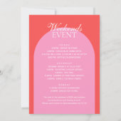 レッドピンクアーチガールズウィークエンドバチェロレッテ 招待状 (裏面)