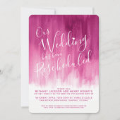 レッドピンクアートの再結婚スケジュール 招待状 (正面)