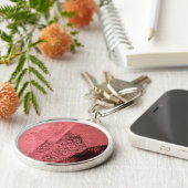 レッドピンクインスパイアク抽象芸術絵画の芸術 キーホルダー (側面)