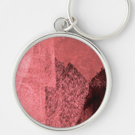 レッドピンクインスパイアク抽象芸術絵画の芸術 キーホルダー