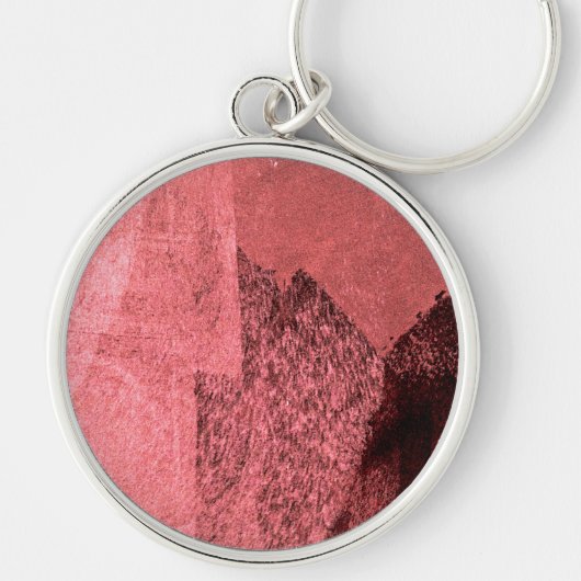 レッドピンクインスパイアク抽象芸術絵画の芸術 キーホルダー (正面)