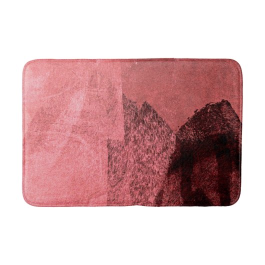 レッドピンクインスパイアク抽象芸術絵画の芸術 バスマット (正面)