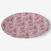 レッドピンクウィンターウッドランドクリスマス(鳥)ショウジョウコウカンチョウ ペーパープレート (アングル)