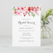 レッドピンクウォーターカラーフローラブライダルシャワー 招待状 (スタンド正面)